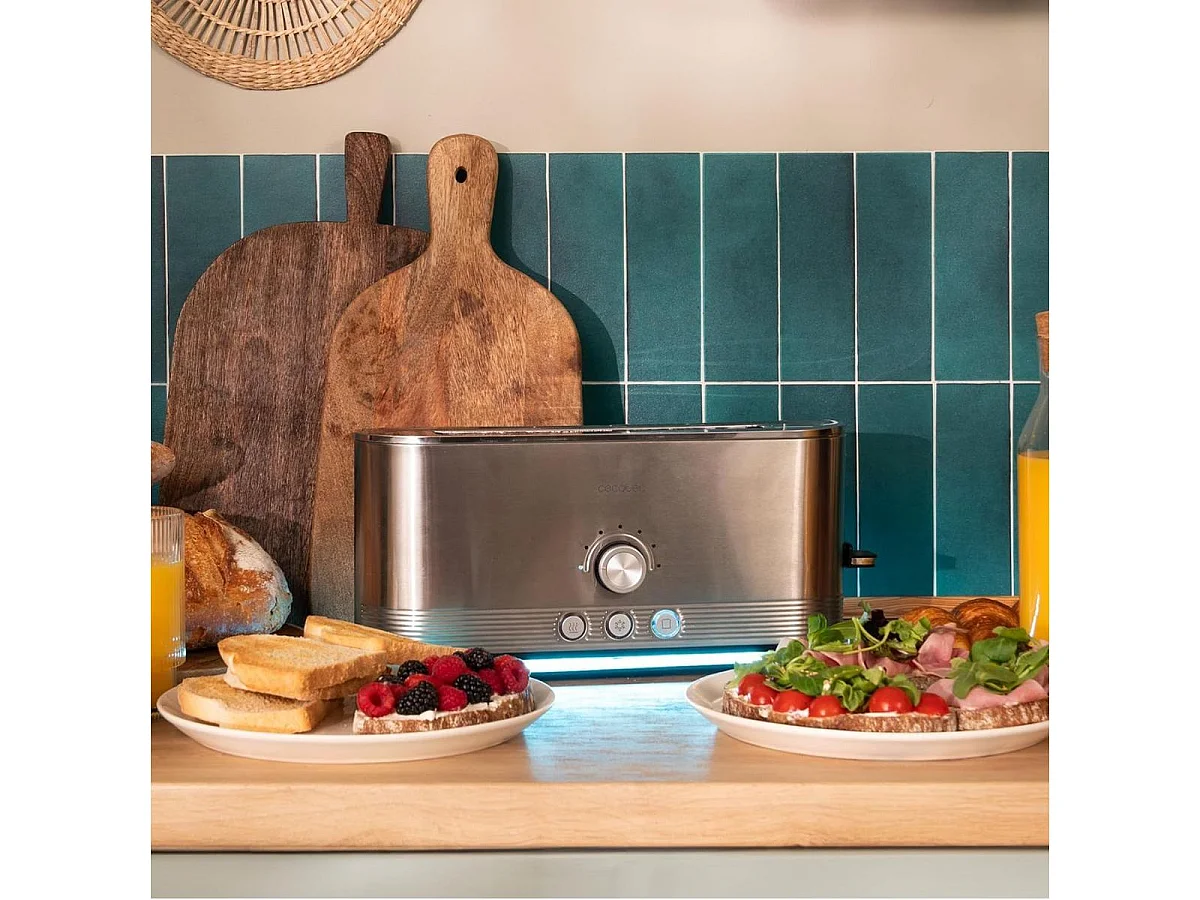 Tostador Cecotec Shine&Toast Extra 1050W ranura larga 7 niveles inox