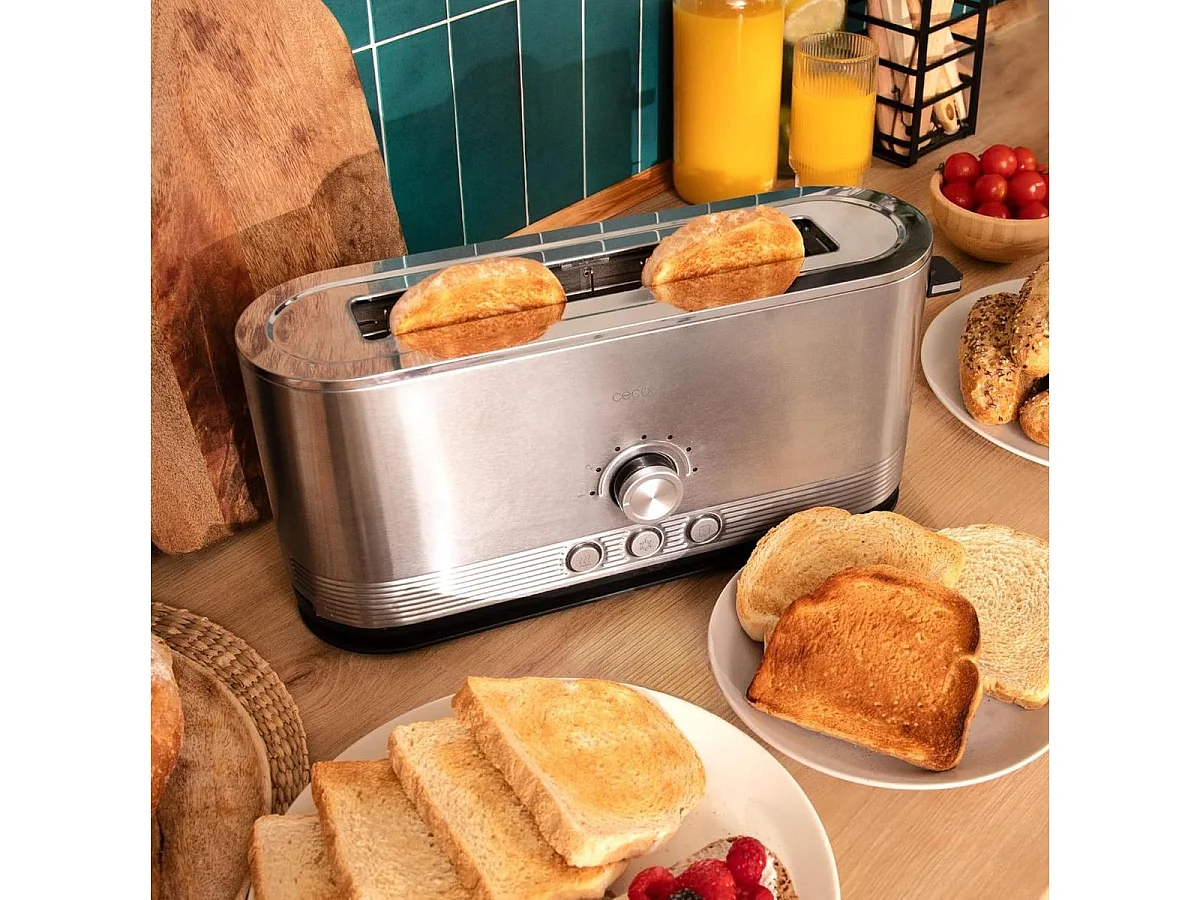 Tostador Cecotec Shine&Toast Extra 1050W ranura larga 7 niveles inox