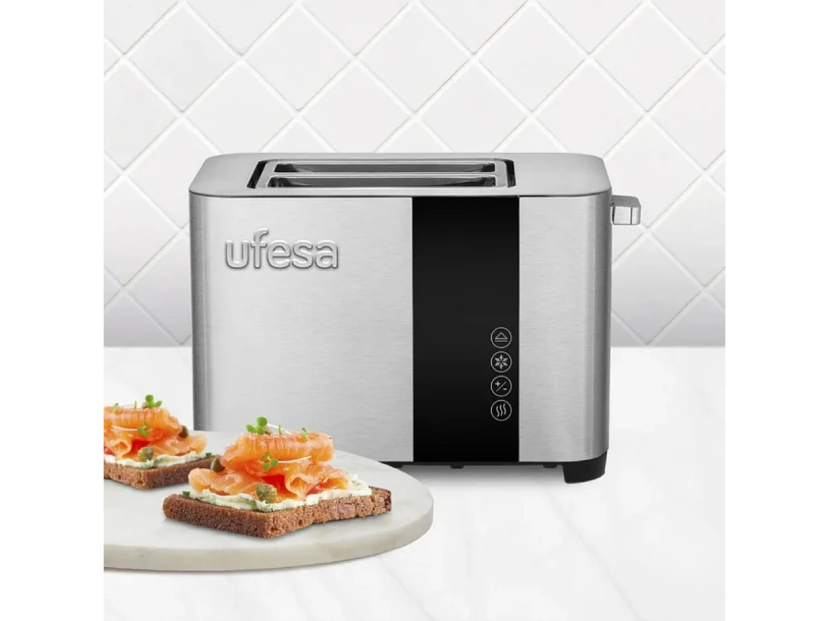 Tostador Ufesa Duo Plus Delux 850W 2 ranuras 7 niveles inox