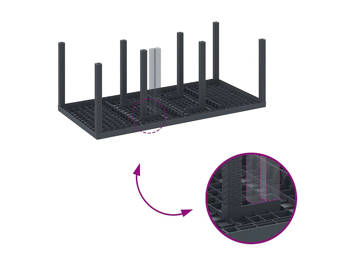 Tuin Eetset 7 pcs Antraciet Polt riet