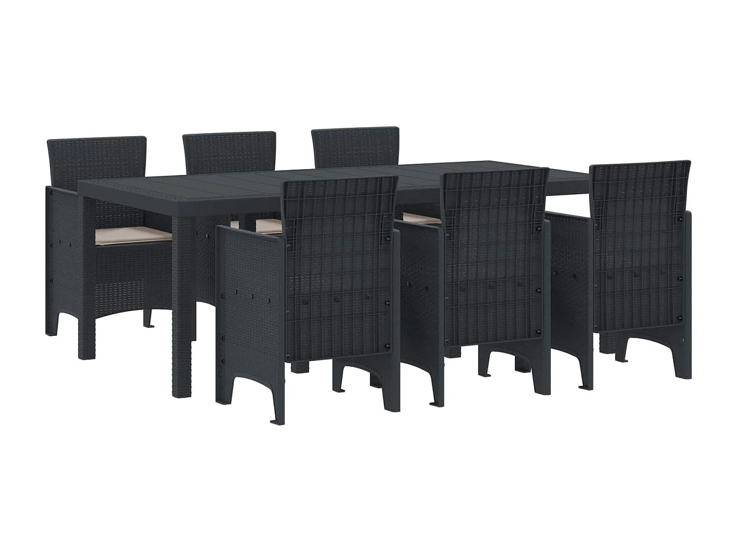 Ensemble de salle à manger pour jardin 7 pcs Anthracite