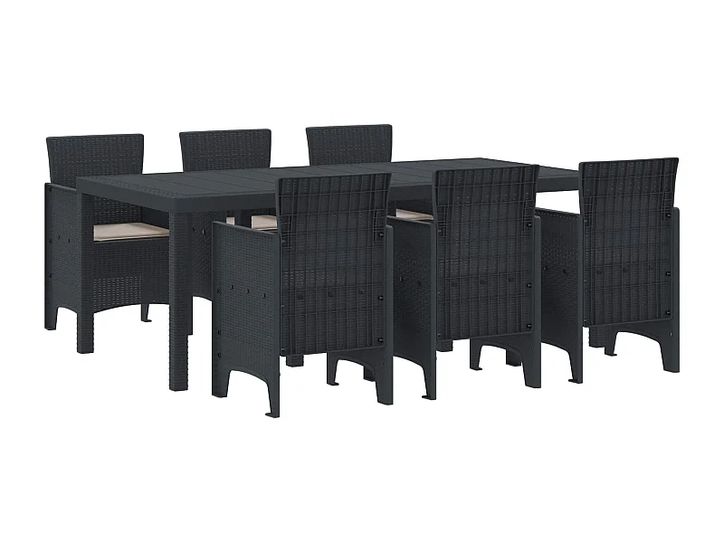 Ensemble de salle à manger pour jardin 7 pcs Anthracite