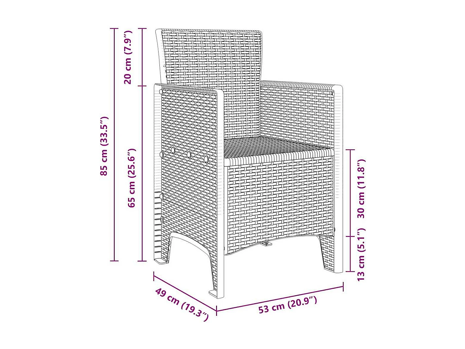 Tuinstoel 4 pcs Lichtgrijs 53 x 49 x 85 cm Polypropyleen