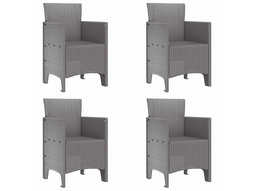 Chaise de jardin 4 pcs Gris clair 53 x 49 x 85 cm Polypropylène