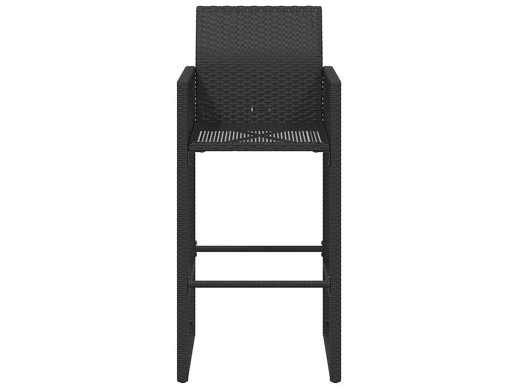 Sgabelli da Bar da Giardino 2 pz in Polyrattan Nero