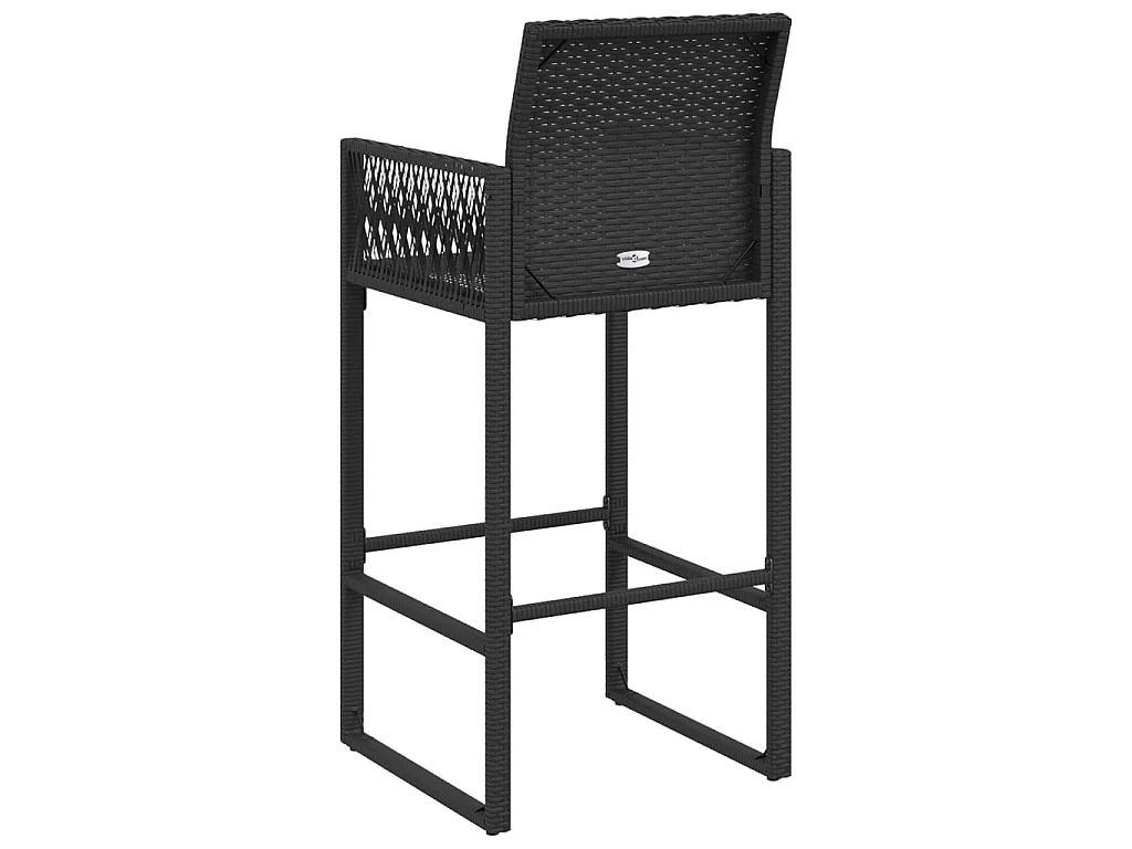Sgabelli da Bar da Giardino 2 pz in Polyrattan Nero