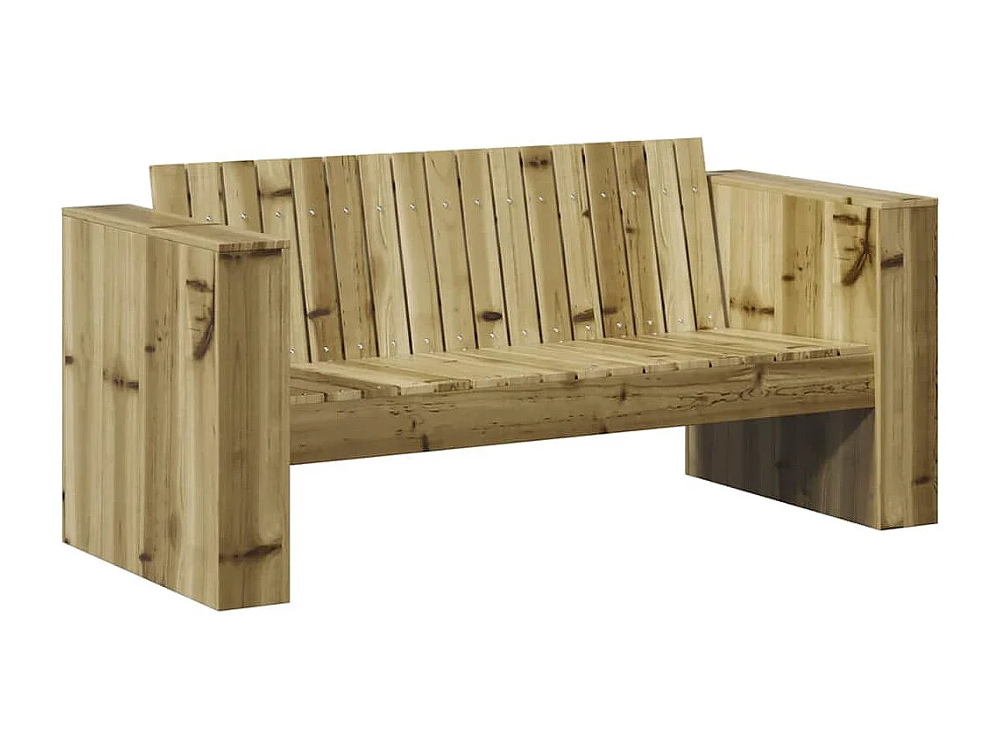 Garten-Sofa Grün 134 x 60 x 62 cm Massives Kiefernholz