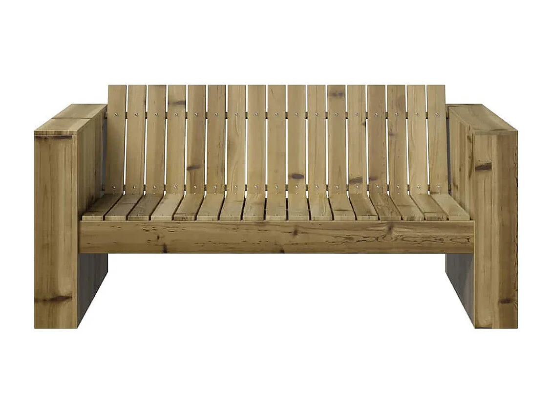 Garten-Sofa Grün 134 x 60 x 62 cm Massives Kiefernholz
