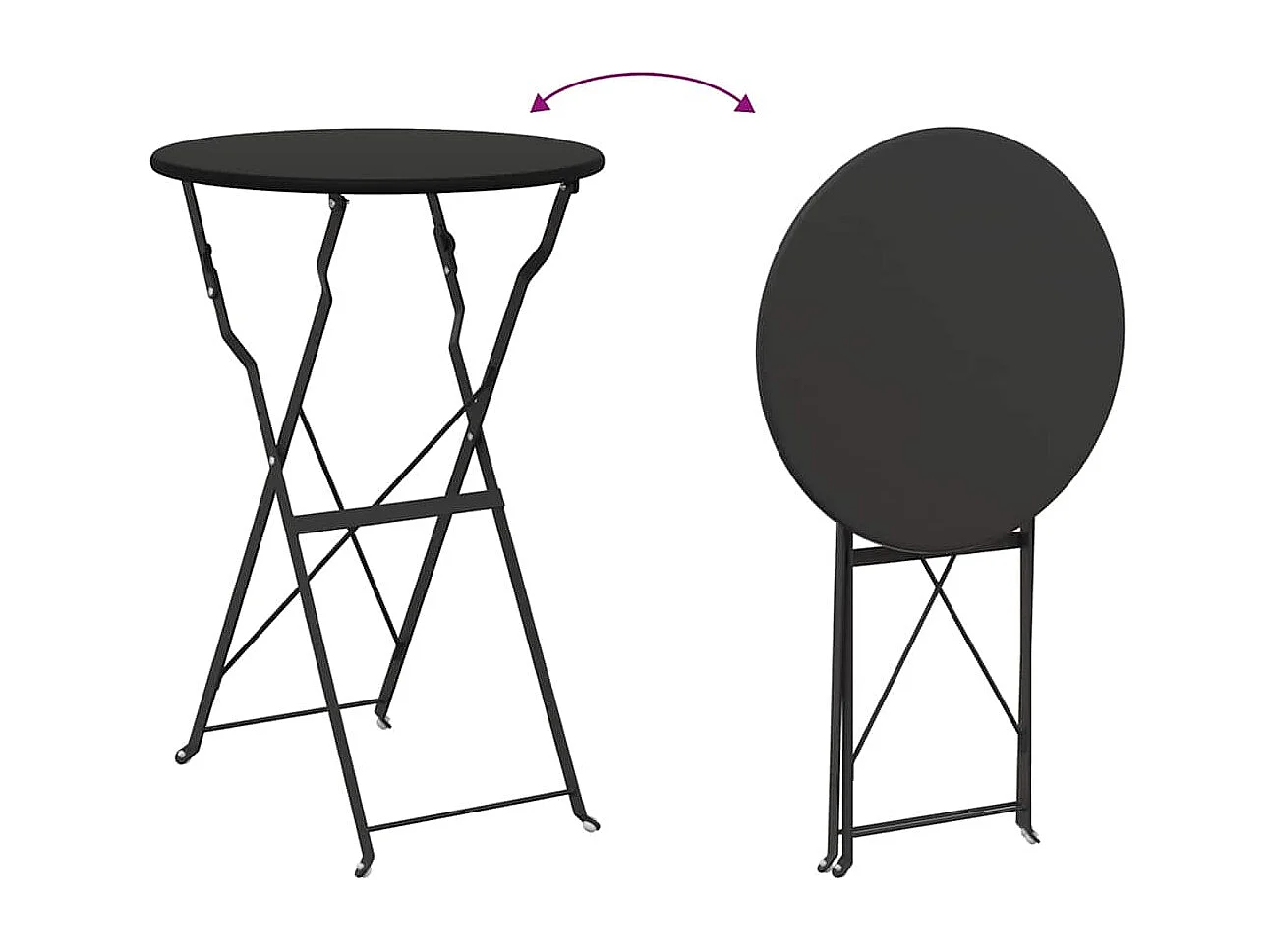 Bistrotisch Anthrazit Ø 50 x 71 cm Pulverbeschichteter Stahl