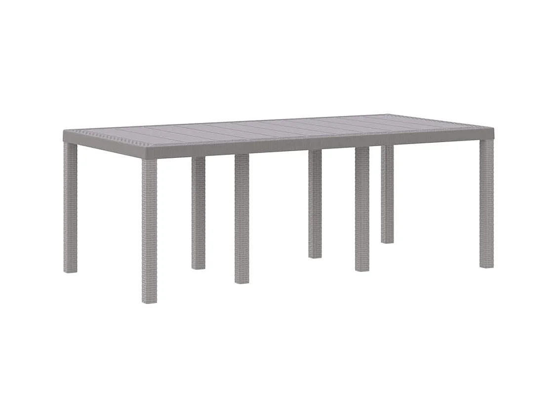 Tuin Eetset 9 pcs Lichtgrijs Polt riet