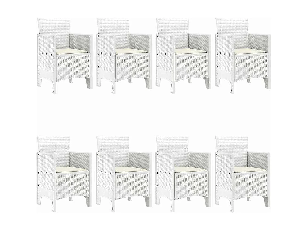 Ensemble de salle à manger pour jardin 9 pcs Blanc Rattan Polt