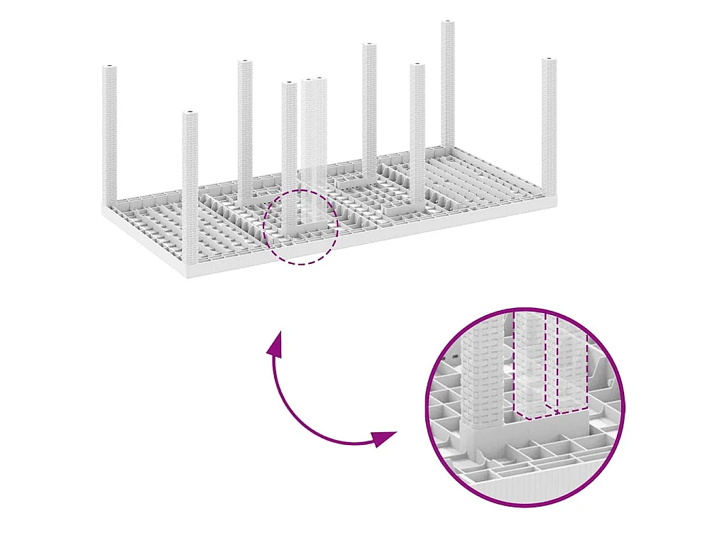 Ensemble de salle à manger pour jardin 9 pcs Blanc