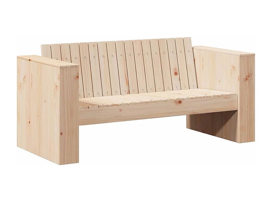 Garten-Sofa Braun 134 x 60 x 62 cm Massives Kiefernholz
