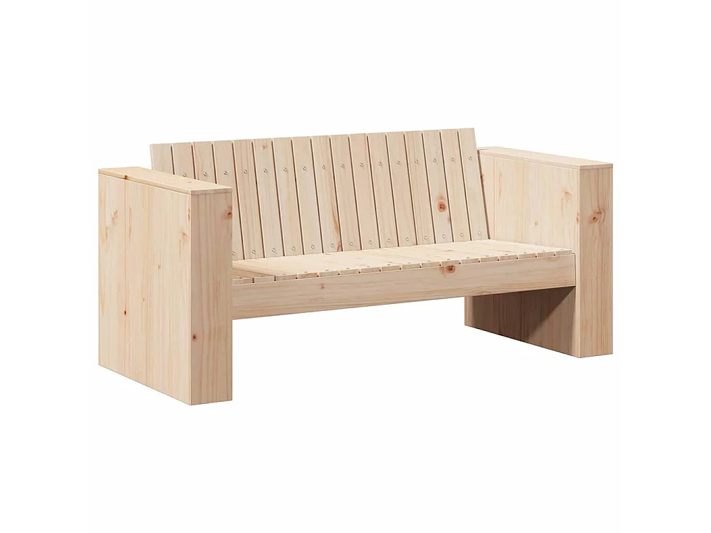 Garten-Sofa Natur 134 x 60 x 62 cm Massives Kiefernholz