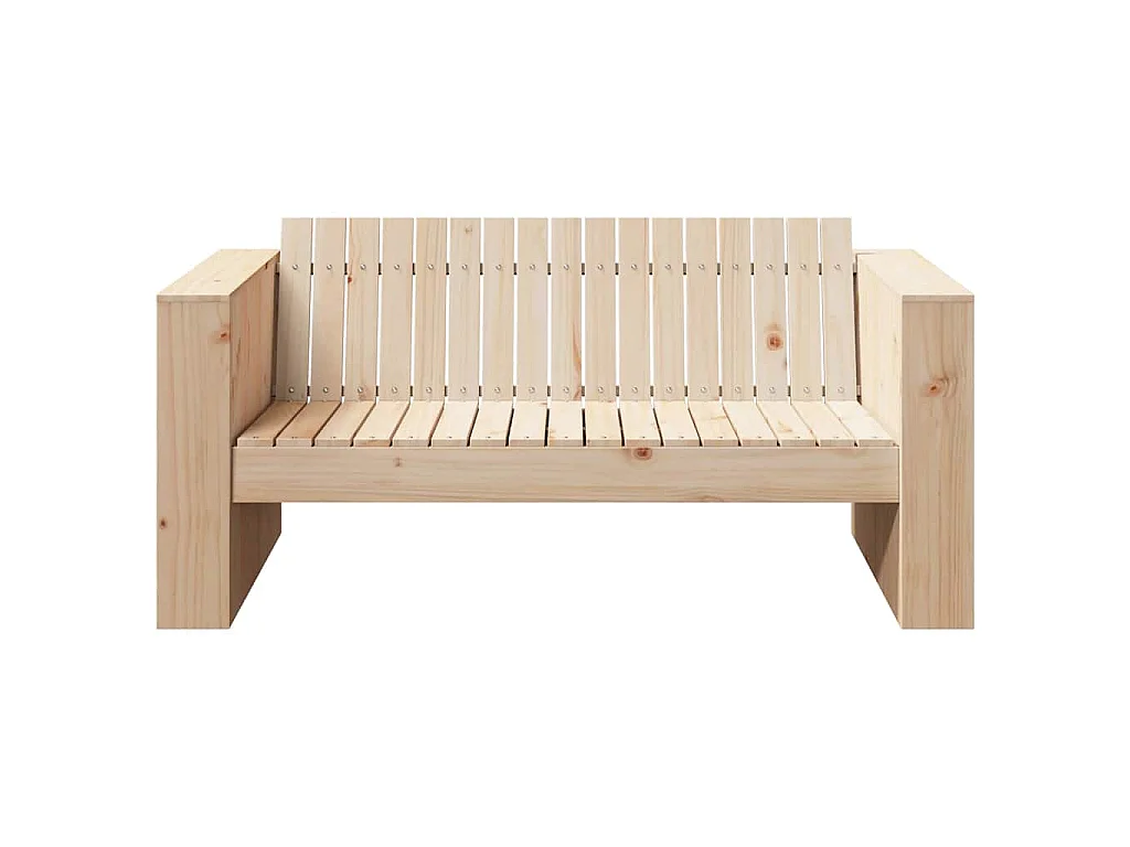 Garten-Sofa Natur 134 x 60 x 62 cm Massives Kiefernholz