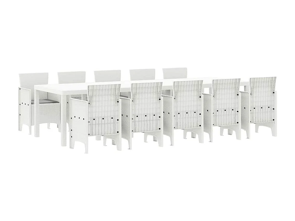 Ensemble de salle à manger pour jardin avec coussin 11 pcs