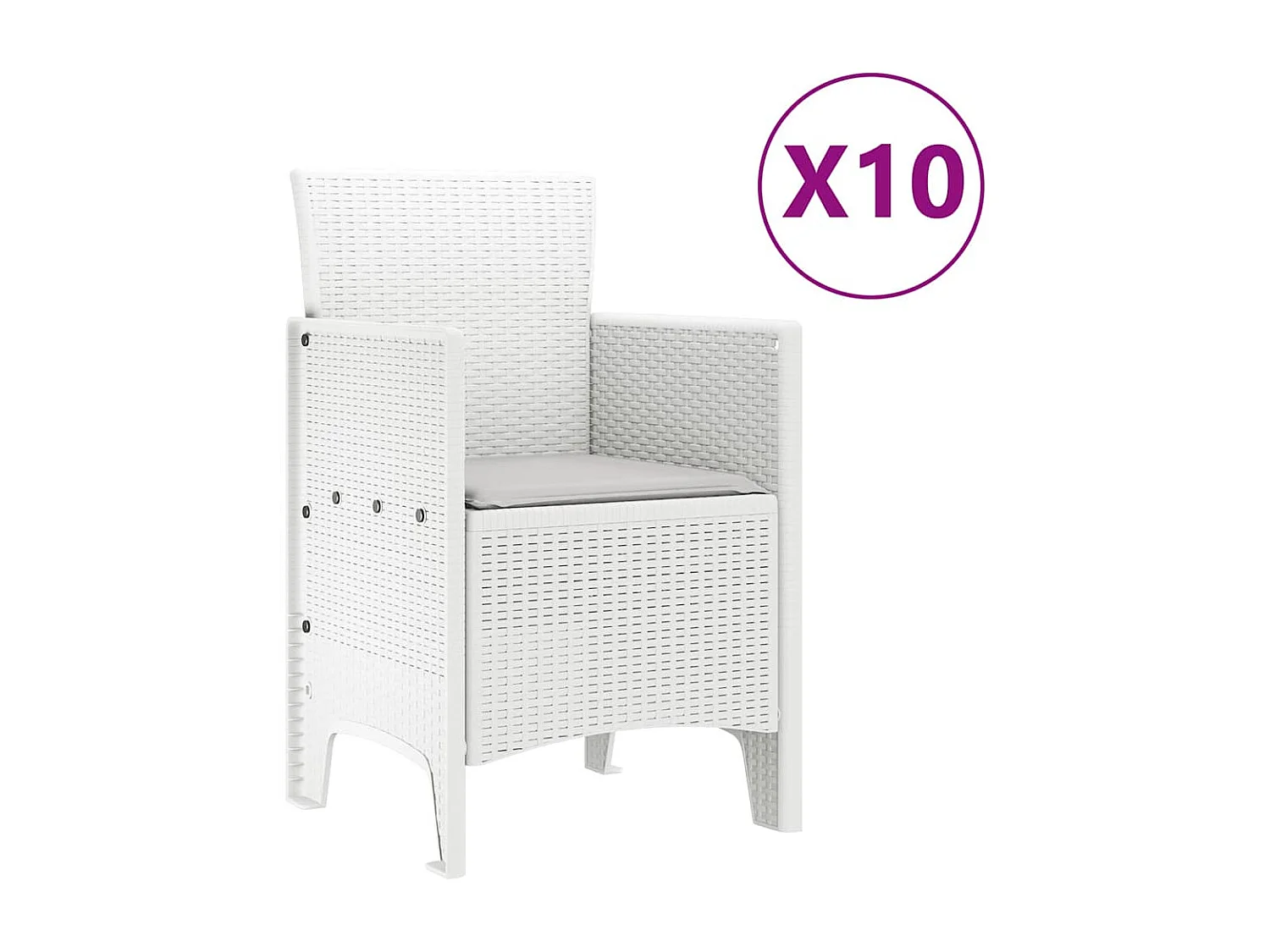 Ensemble de salle à manger pour jardin avec coussin 11 pcs