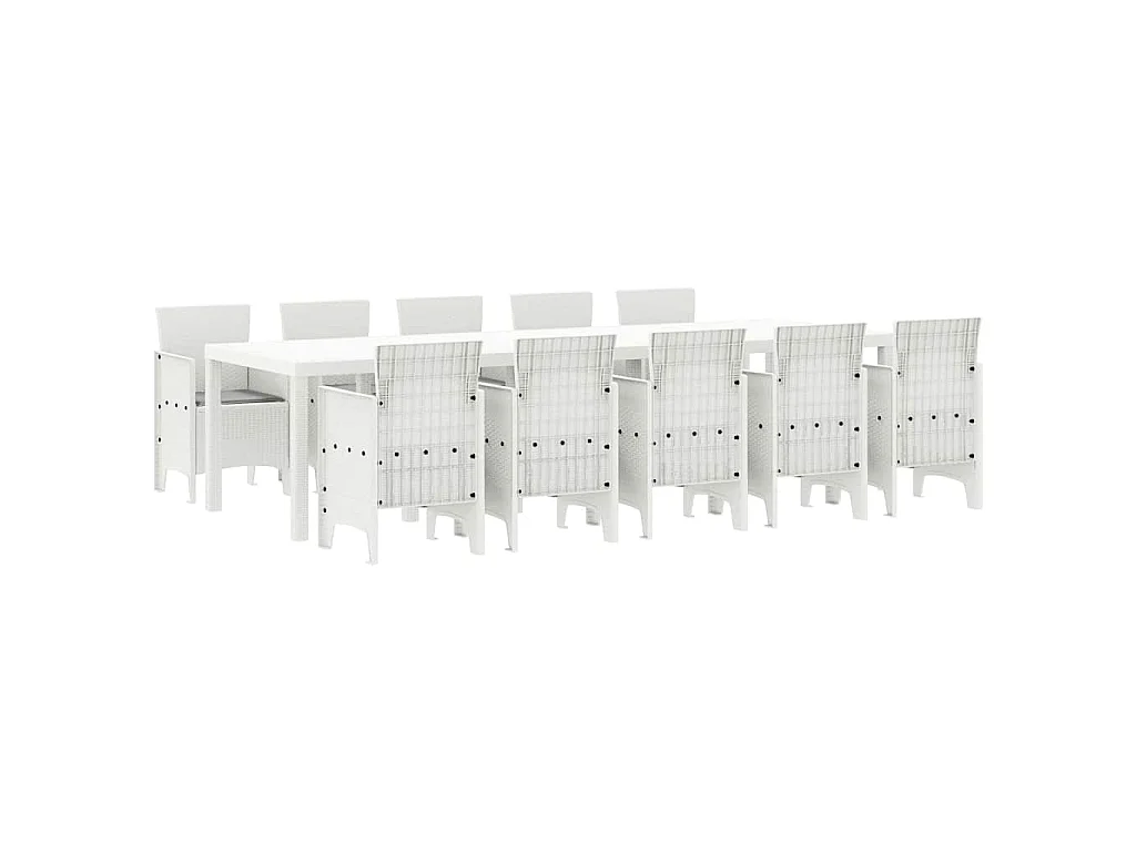 Ensemble de salle à manger pour jardin avec coussin 11 pcs