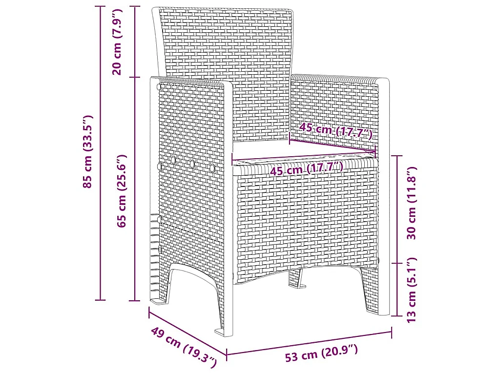 Ensemble de salle à manger pour jardin avec coussin 11 pcs