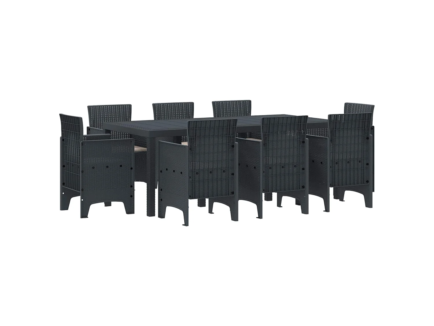 Conjunto de Jantar para Jardim 9 unid. Antracite Polipropileno