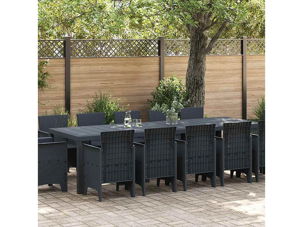 Tuin Eetset 13 pcs Antraciet Kunststof