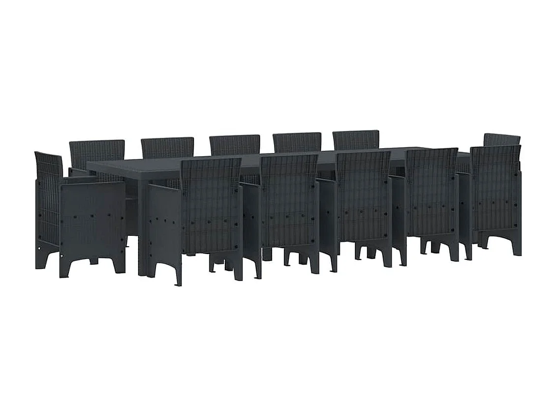 Tuin Eetset 13 pcs Antraciet Kunststof