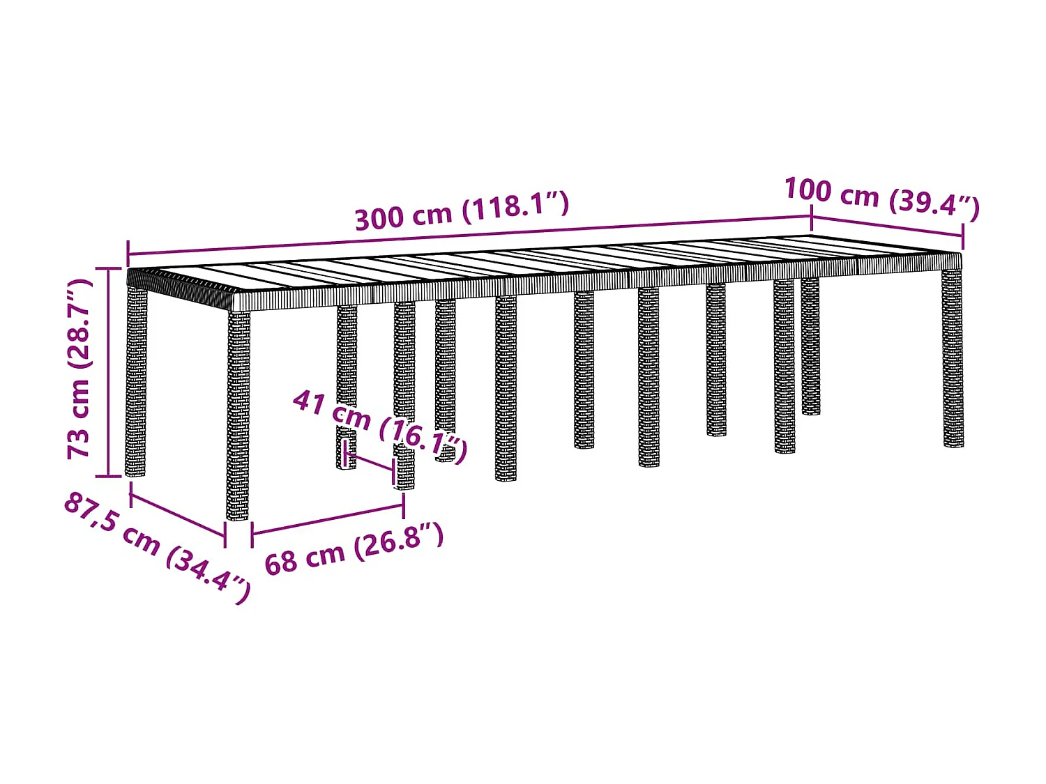 Tuin Eetset 13 pcs Antraciet Kunststof