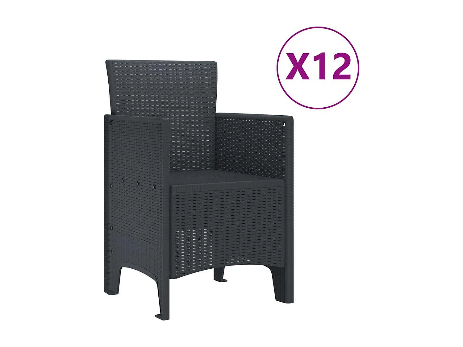 Tuin Eetset 13 pcs Antraciet Kunststof