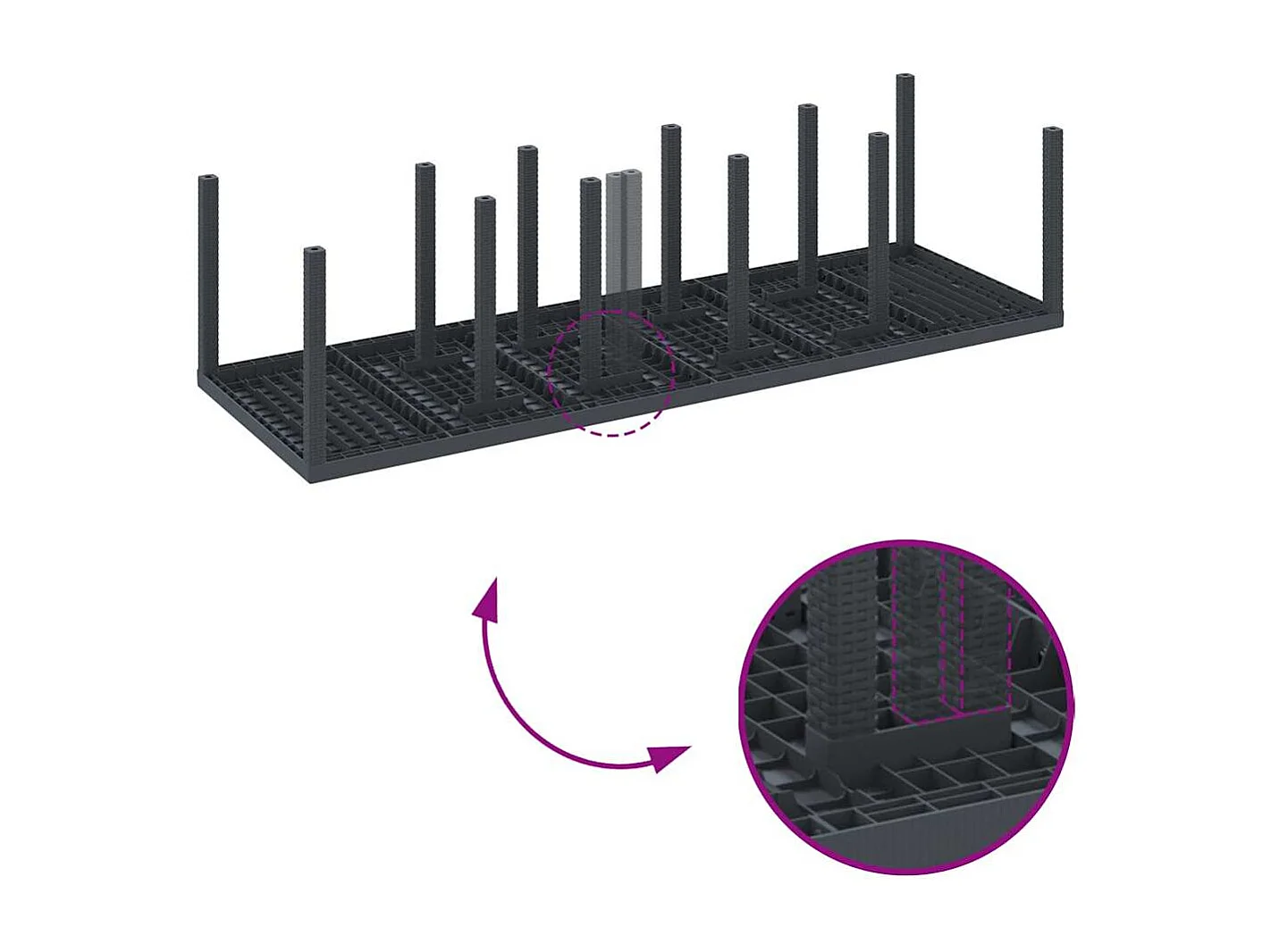 Ensemble de salle à manger pour jardin 13 pcs Anthracite