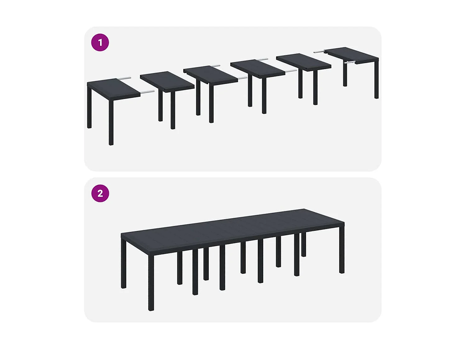 Garten Essgruppe 13 pcs Anthrazit Kunststoff