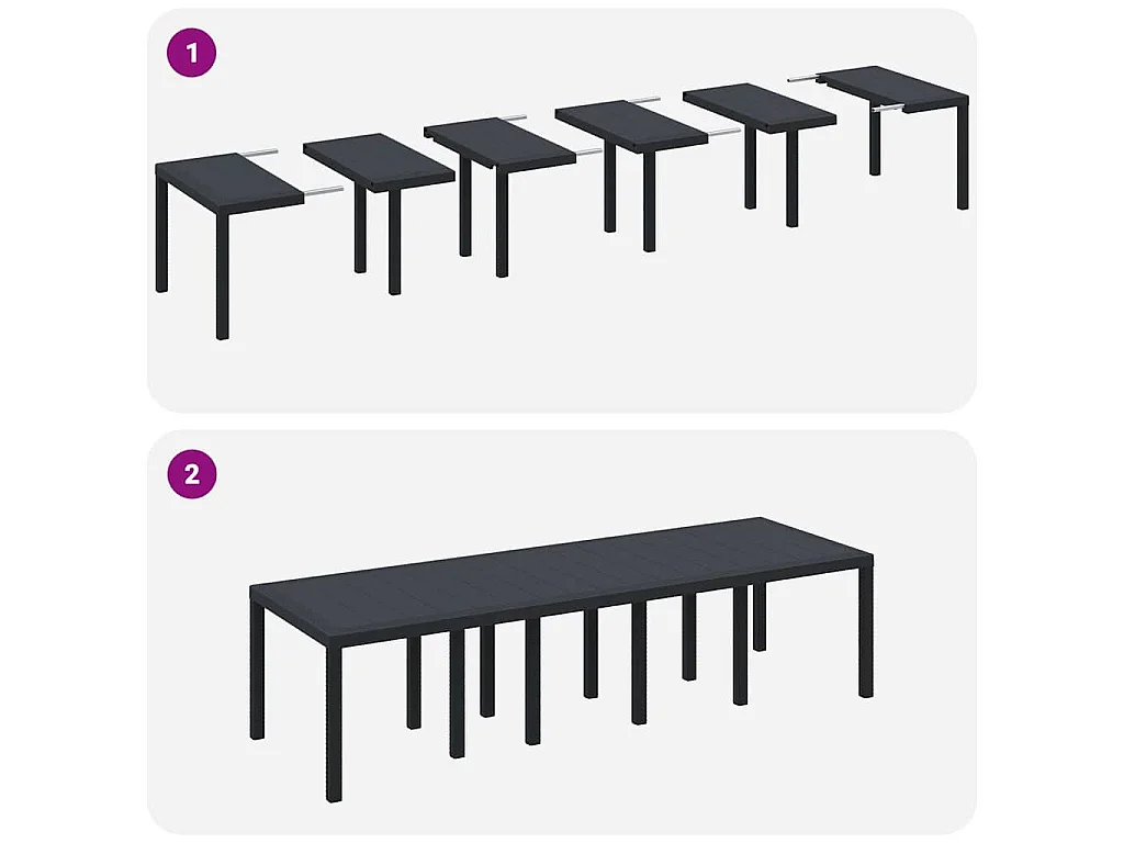 Ensemble de salle à manger pour jardin 13 pcs Anthracite