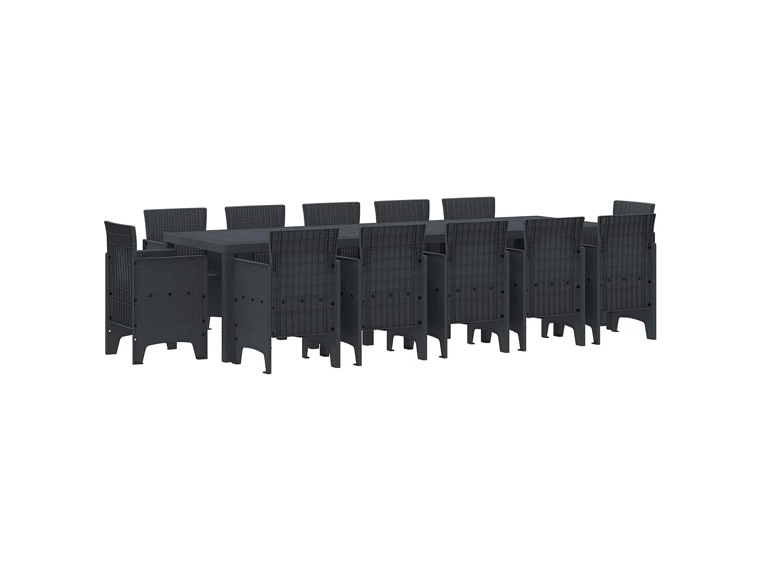 Ensemble de salle à manger pour jardin 13 pc Anthracite