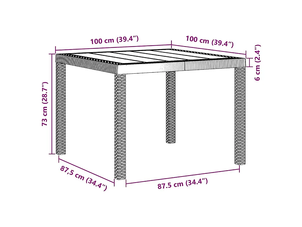 Tuin Eetset 5 pcs Wit Polypropyleen