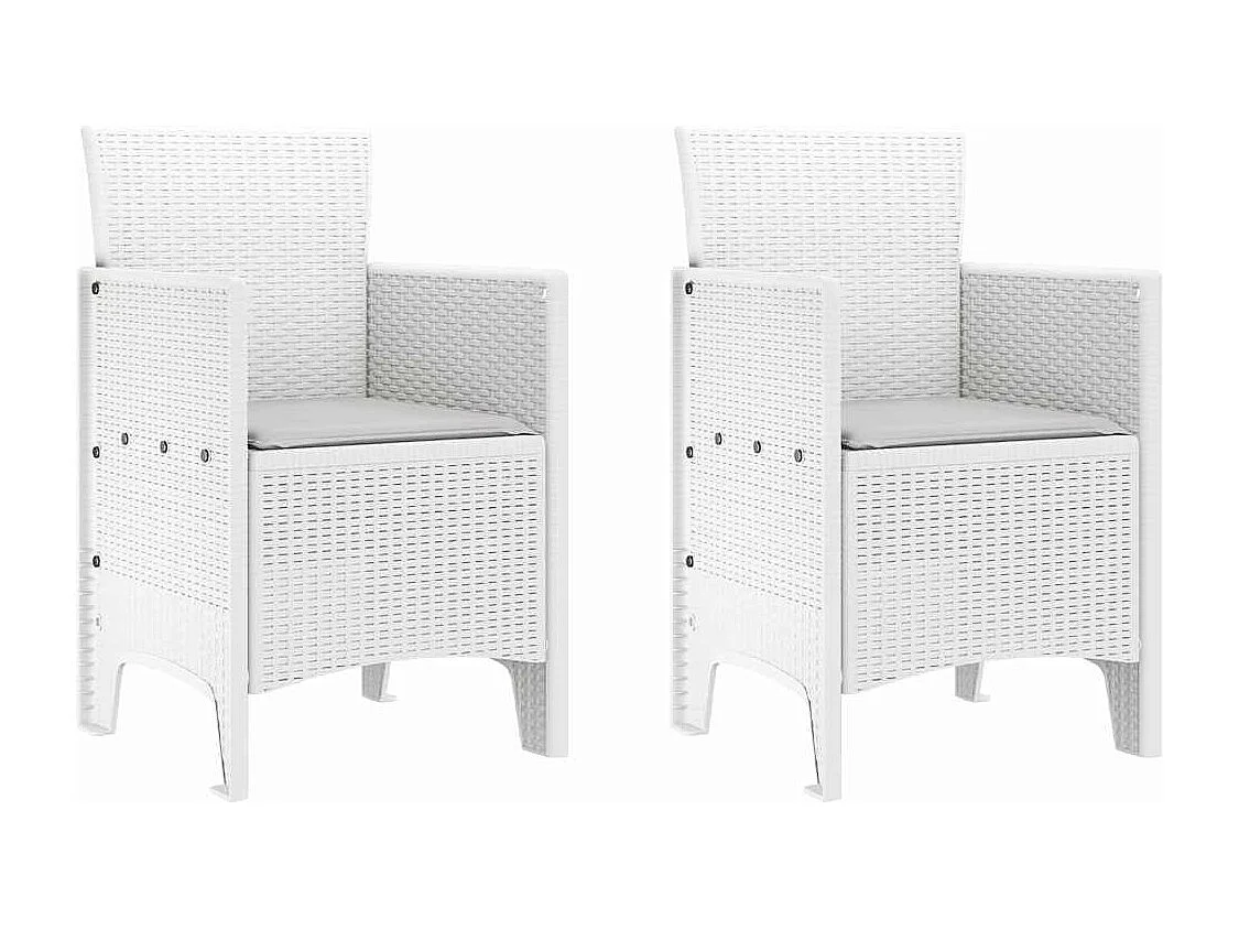 Ensemble de salle à manger pour jardin 3 pcs Blanc Rattan Polt