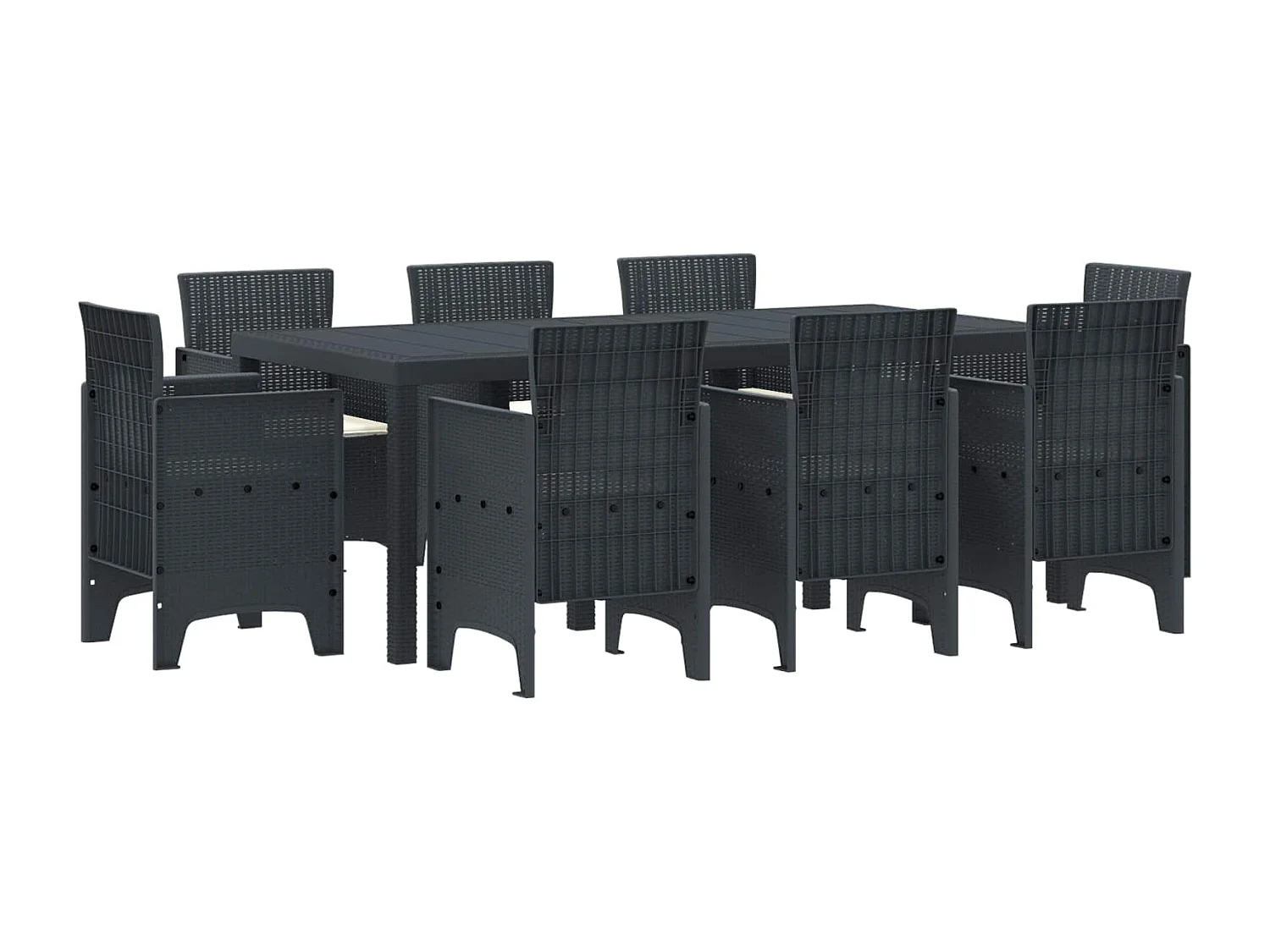 Tuin Eetset 9 pcs Antraciet Polypropyleen