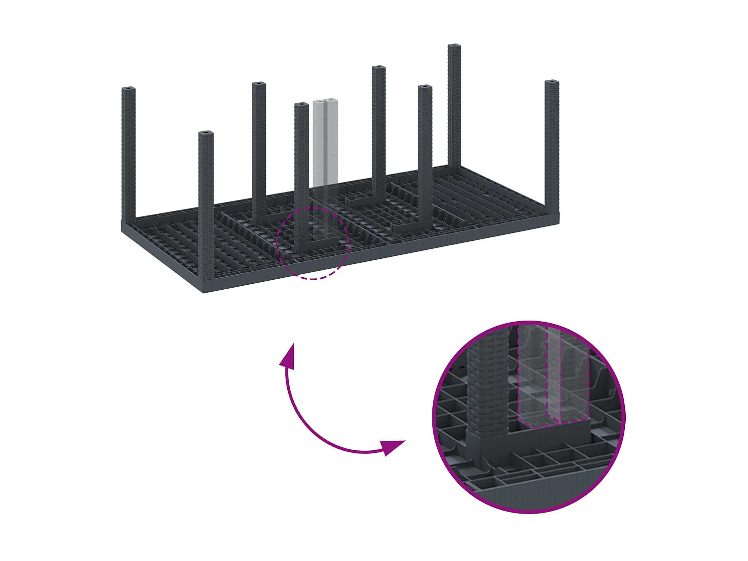 Tuin Eetset 9 pcs Antraciet Polypropyleen
