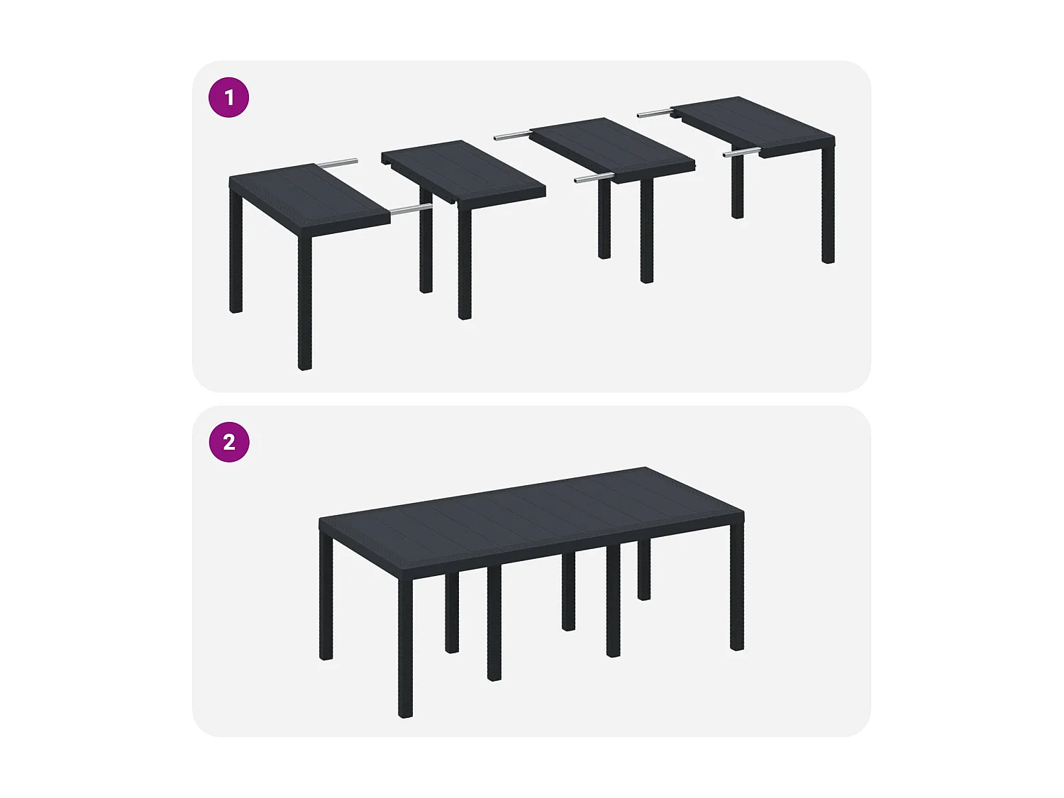 Tuin Eetset 9 pcs Antraciet Polypropyleen