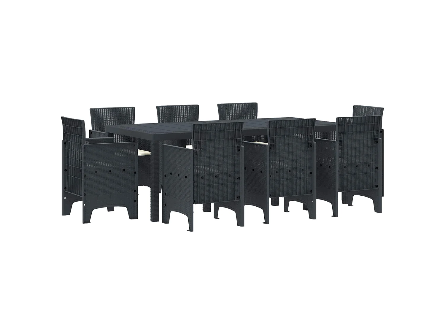 Set da Pranzo per Giardino 9 pcs Antracite Polipropilene