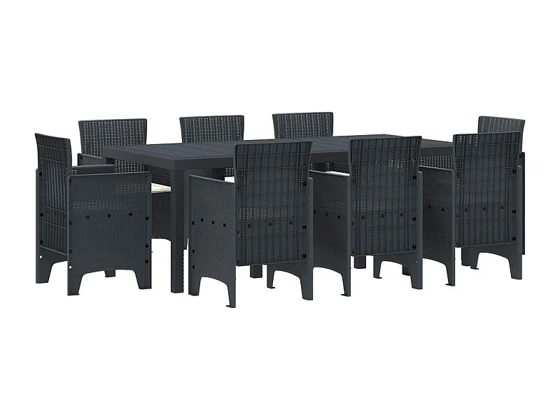 Ensemble de salle à manger pour jardin 9 pcs Anthracite