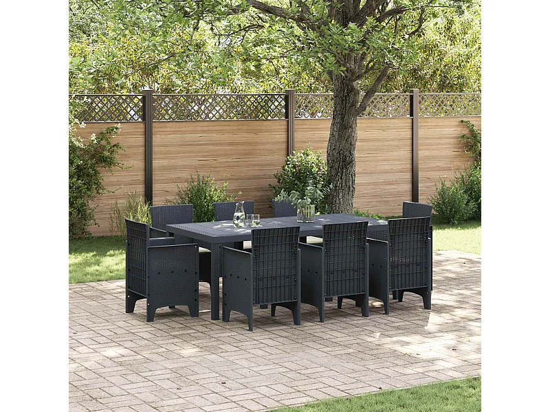 Tuin Eetset 9 pcs Antraciet Polypropyleen