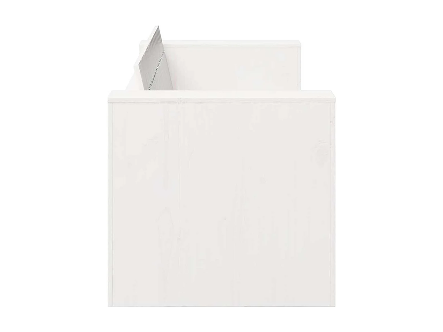 Garten-Sofa Weiß 134 x 60 x 62 cm Massives Kiefernholz