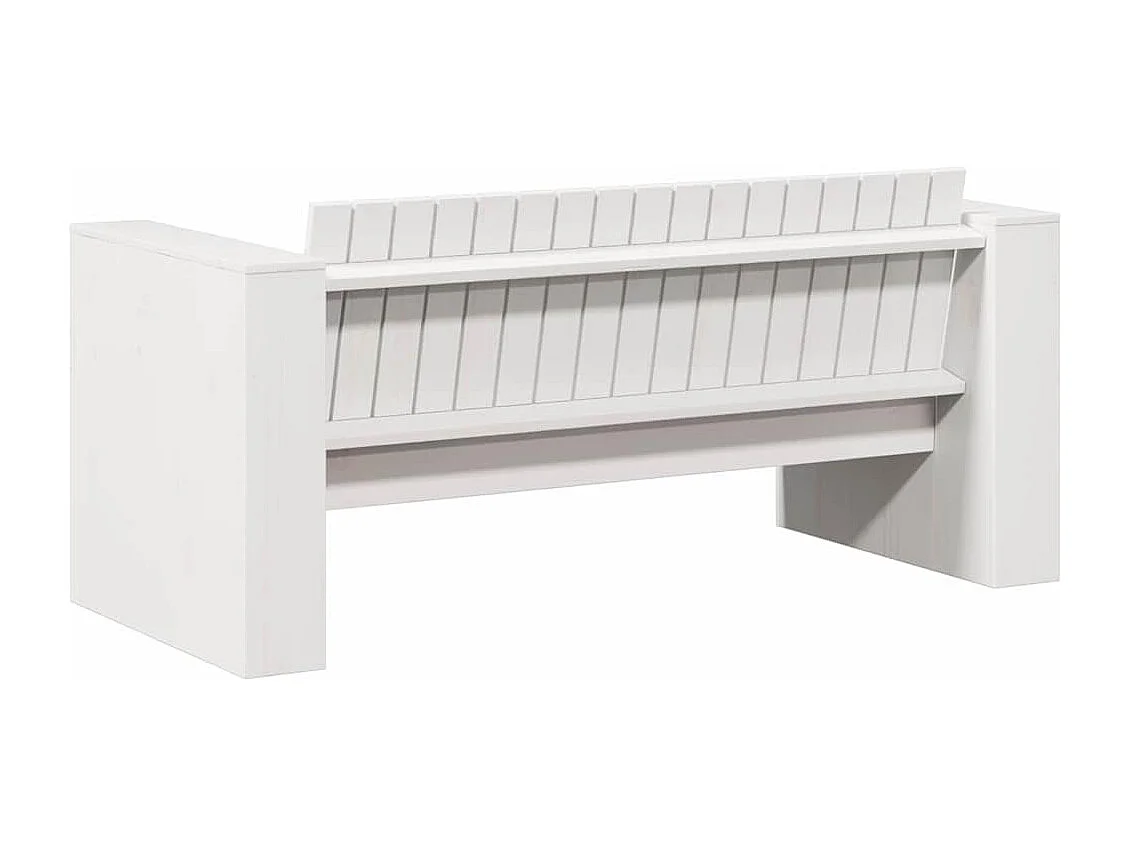 Garten-Sofa Weiß 134 x 60 x 62 cm Massives Kiefernholz