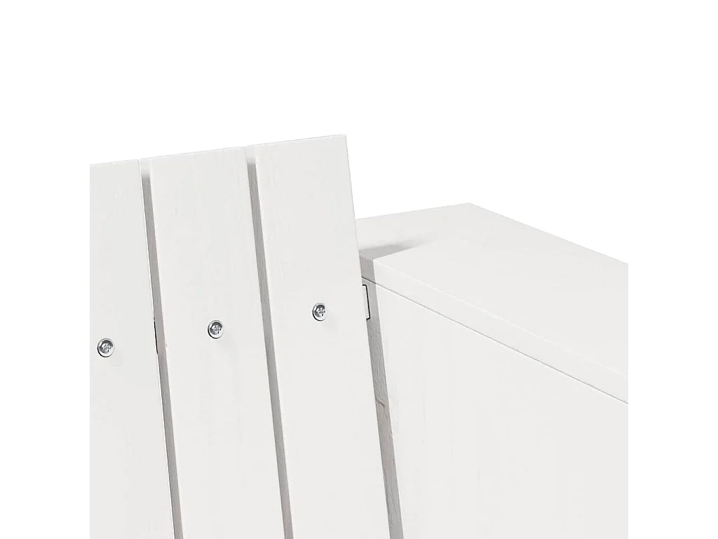 Garten-Sofa Weiß 134 x 60 x 62 cm Massives Kiefernholz