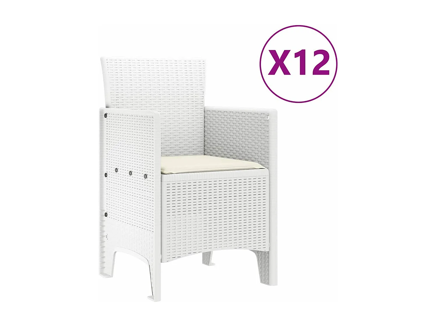Ensemble de salle à manger pour jardin 13 pcs Blanc