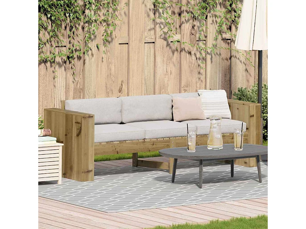 Canapé de jardin Marron 185,5 x 60 x 62 cm Pin massif