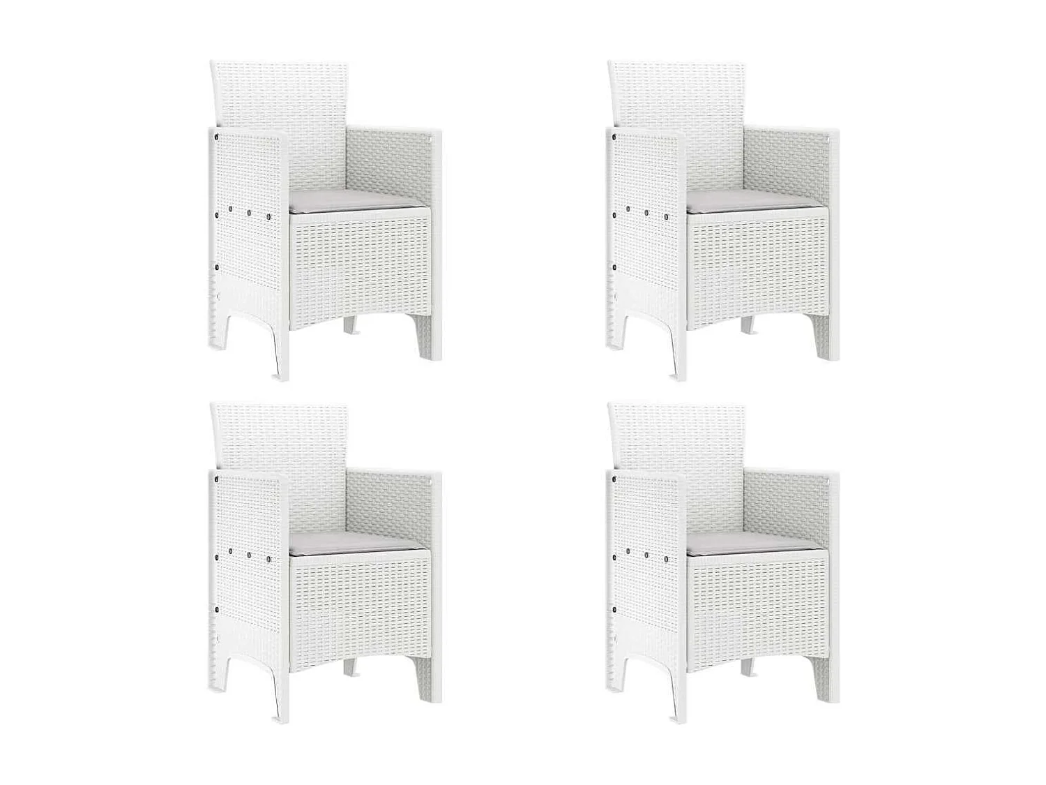 Tuin Eetset 5 pcs Wit Polypropyleen