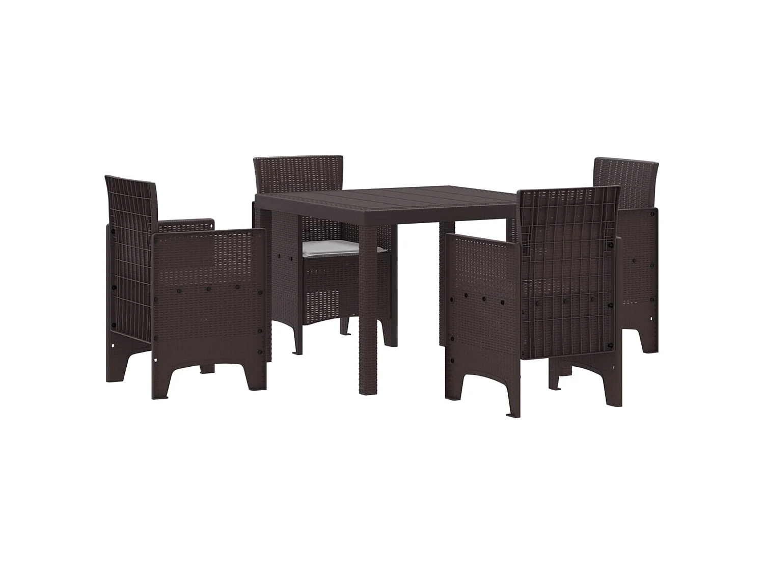 Set da Pranzo per Giardino 5 pz Marrone Polipropilene