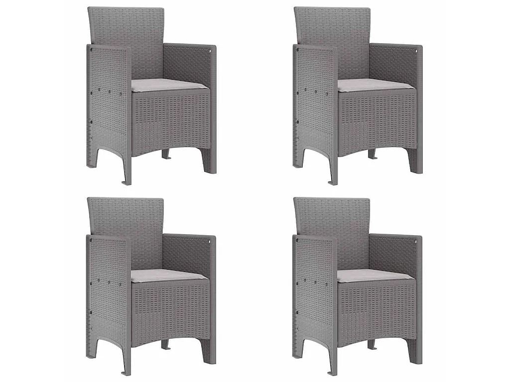 Conjunto de Comedor de Jardín 5 uds. Gris Claro Ratan Polt