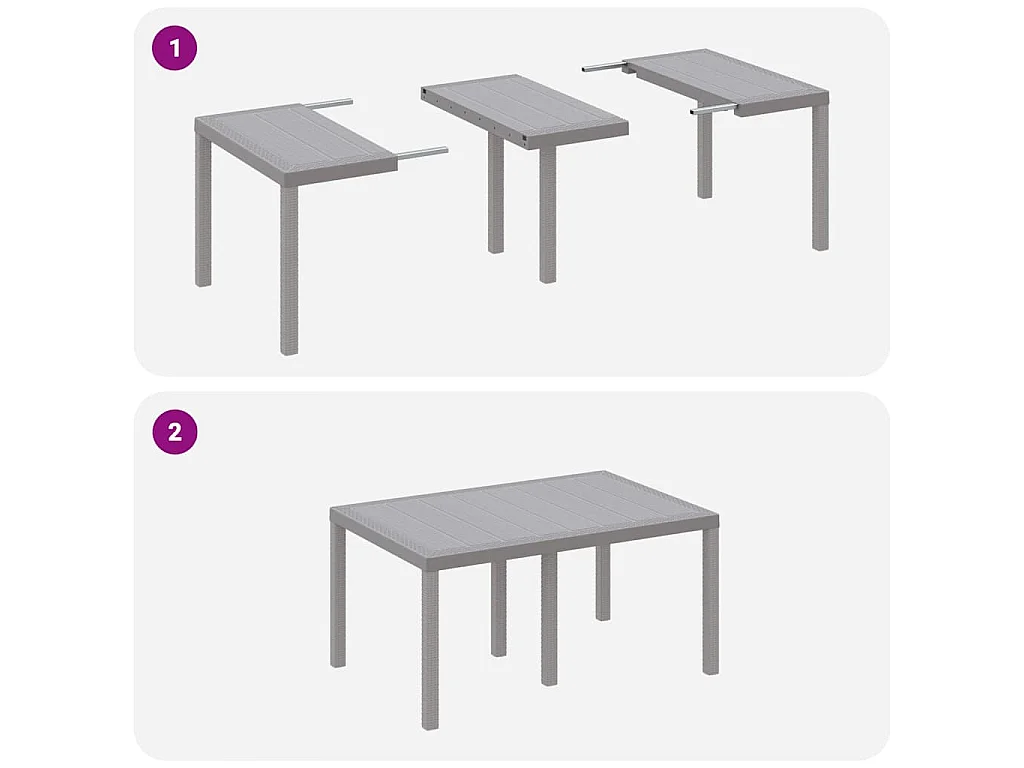 Conjunto de Comedor de Jardín 5 uds. Gris Claro Ratan Polt