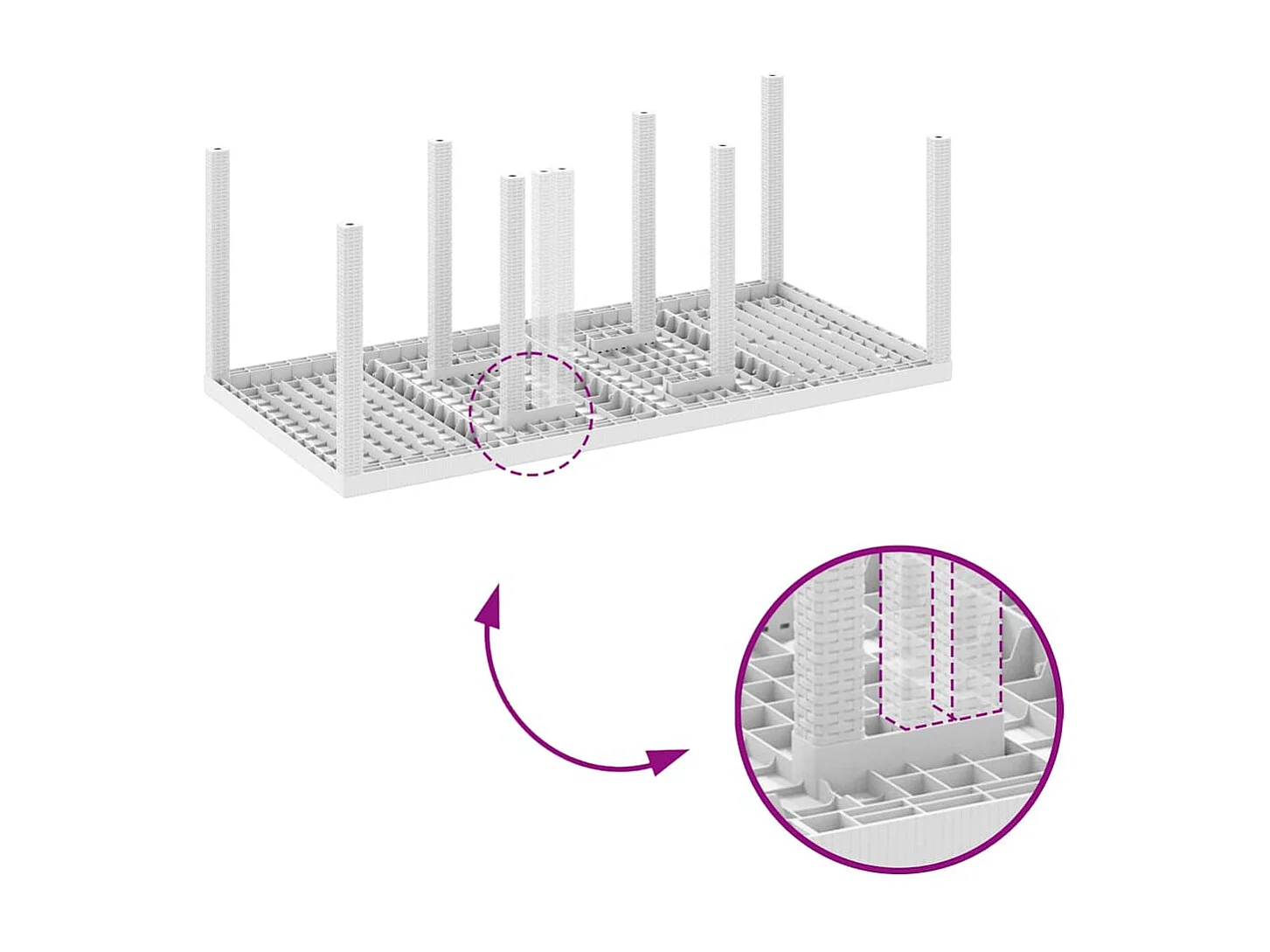 Ensemble de salle à manger pour jardin 7 pcs Blanc Rattan Polt